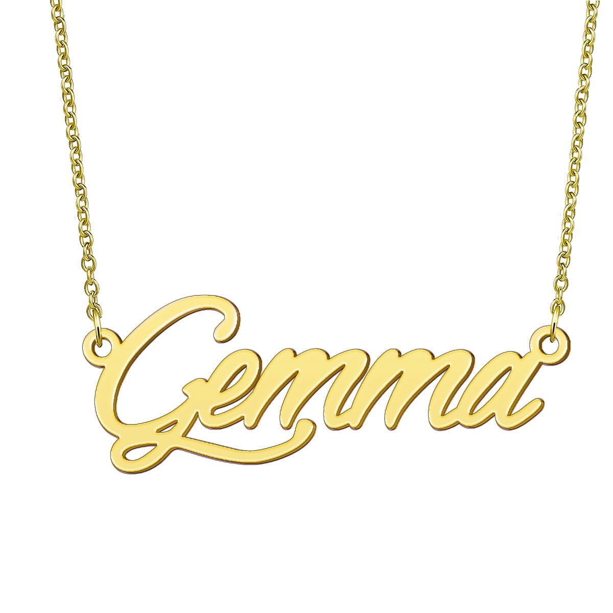 BYBWBL Gemma Name Pendant Necklace 18k Gold Plated