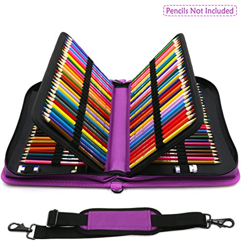 Youshares 160 slots pencil case - pu leather large capa…