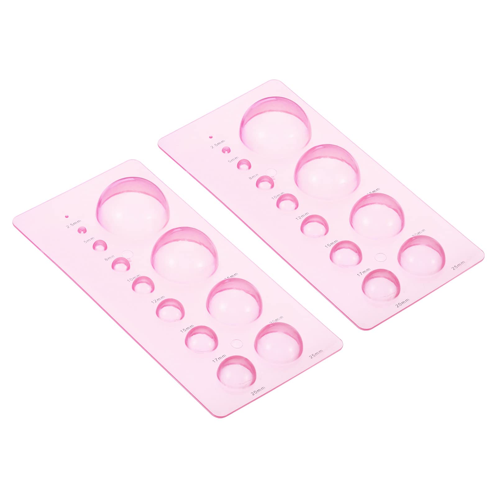 PATIKIL Quilling Mold 7x3 Inch, 2 Pack Half Ball Domes 2-Row Mold Crimper Tool for 3D Flower Pot Crafts, Pink