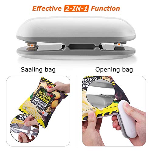 EKUPUZ 2 in 1 Mini Bag Sealer Package Sealing Machines Heat Sealer, Snacks Bags Tools Plastic Handy Portable Kitchen Storage Sealer