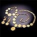 U7 Women 18K Gold Plated Muslim Symbol Coin Beaded Necklace Bracelet Earrings Set