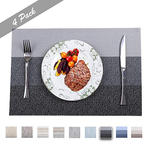 PREMIUM CARE Set of 4 Placemats for Table Heat-Resistant Skid-Proof Table Mats Dining Table Woven Stain Resistant Easy to Clean