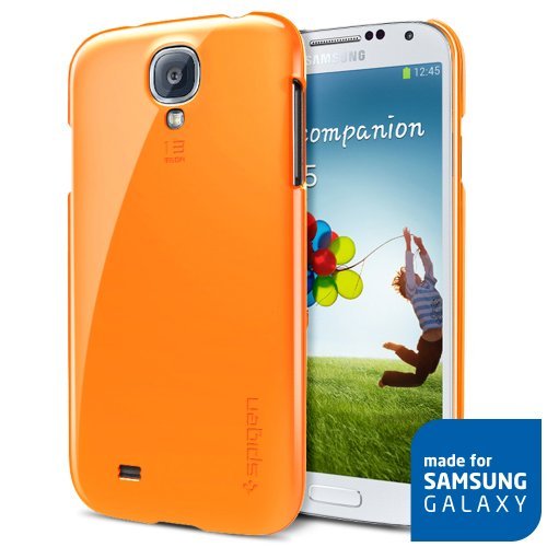 Spigen SGP10249 Ultra Thin Air Polycarbonate Case for Samsung Galaxy S4 - 1 Pack - Retail Packaging - Tangerine Tango