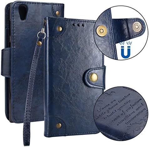 Laybomo Case for Sony Xperia L1 / G3311, G3312 Cover Case, PU Leather Wallet Folio Flip [5 Card Slots] & [Photo Frame] Stand-View Function Pouch Holster, Classic Magnet Buckle Protection (Blue)