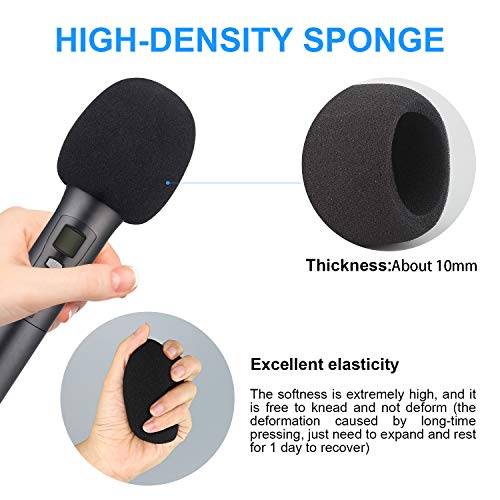 Foam Windscreen,Aokeo Thickened Microphone Windshield(Filter).Used for Handheld Hicrophones, Blue Yeti, Yeti Pro Condenser Hicrophones and Other Medium and Large Microphones (Black, 6 Pack)