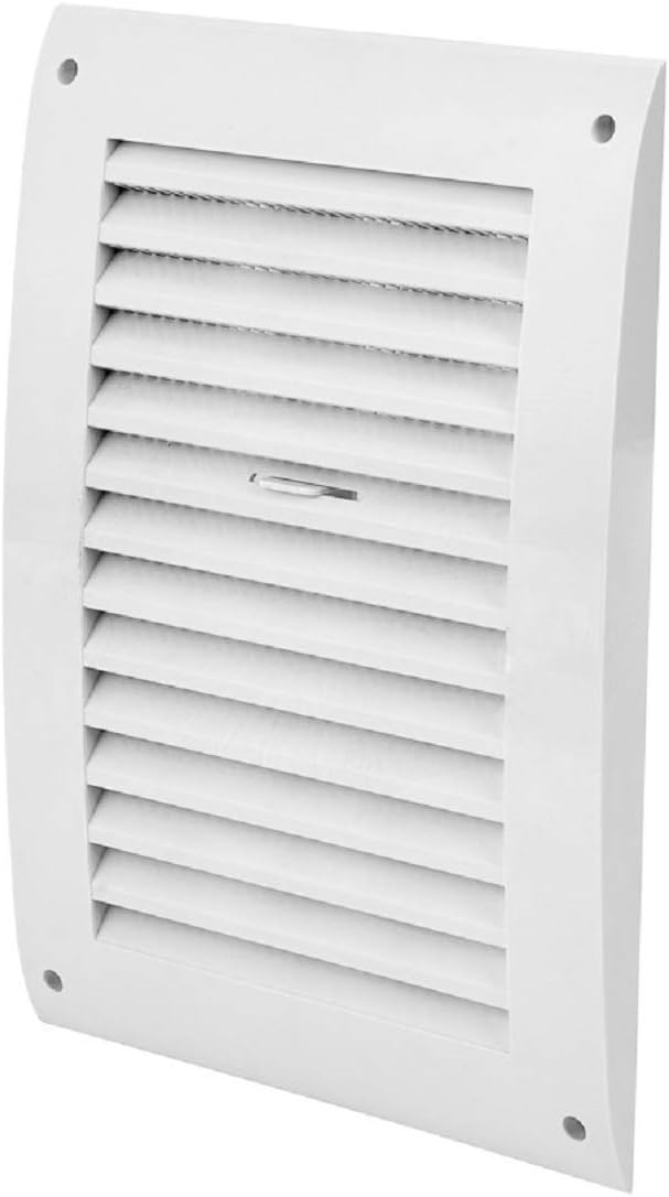 170x250mm / 6.7x10 inch Air Vent Cover - Adjustable Ventilation Grille with Flyscreen - ABS Plastic White