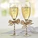 Mud Pie Wedding Champagne Glasses Set, Gold