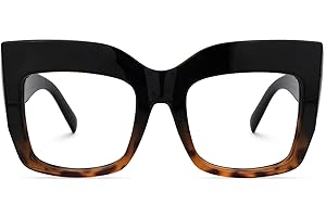 Zeelool Vintage Oversized Thick Cat Eye Glasses for Women with Non-prescription Clear Lens FP0668