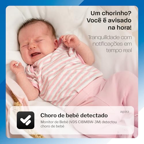 Babá Eletrônica Wi-Fi Velds, Visão Noturna, Detecção de Choro, Sensor de Temperatura, Áudio Bidirecional, Armazenamento até 256GB, Câmera Monitor de Bebê com Capinha Verde Dragão