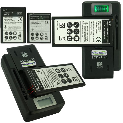 MobilePioneer Universal USB Wall Travel Spare Battery Charger with LCD Indicator Screen for Samsung Galaxy Note 4 S5 S4 S3 Note 3 Note 2 LG G3 G2 HTC Nokia Motorola Cell Phone - Battery Not Included MobilePioneer Universal USB Wall Travel Spare Battery Charger with LCD Indicator Screen for Samsung Galaxy Note 4 S5 S4 S3 Note 3 Note 2 LG G3 G2 HTC Nokia Motorola Cell Phone - Battery Not Included