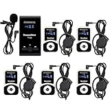 Retekess T130 Wireless Tour Guide System Church Translation System 99 Channel Microphone for Interpretation Training Church(1 Transmitter 5 Receivers)
