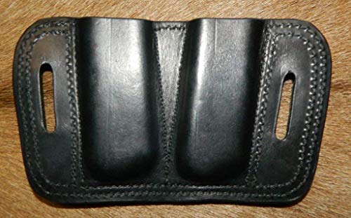 Leather - Double Magazine Ammunition Pouch, For .45 acp mags, Fits Colt 1911's; or Sig P220's magazines