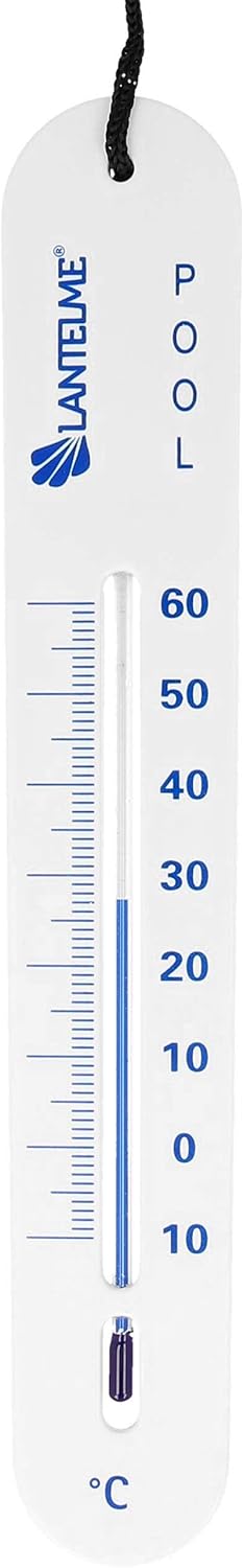 Lantelme Poolthermometer weiß Schwimmbad Pool Teich Thermometer sinkend Analog Schnur Wassertemperatur Tiefe 4824