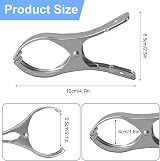Vicloon 6 Pcs Stainless Steel Beach Towel Clips 12cm Large Sunbed Pegs view 2