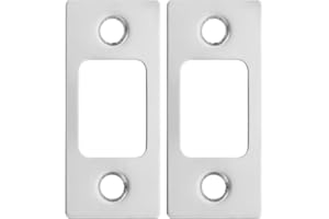 COOLHIYA 2Pcs Stainless Steel Deadbolt Strike Plate Door Reinforcement Kit Door Hole Cover Plate for Interior and Exterior Do
