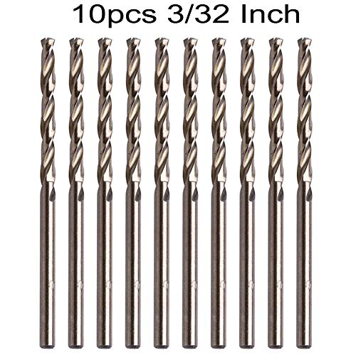 3/32 Inch Cobalt Drill Bit Set, M35 HSS Twist Jobber Length for Hardened Metal, Stainless Steel, Cast Iron, Pack of 10 - Thumbnail 7