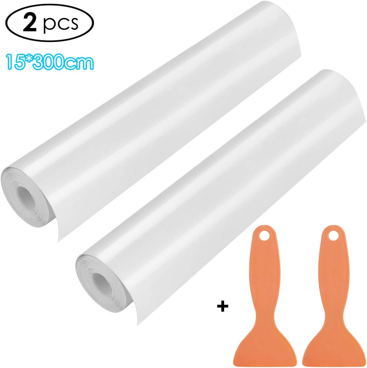 Yolispa Clear Paint Protection Film Set, 2 Roll 3m Transparent Paint Film to Protect your car from Scraping paint damage, 2 Scrapers (20 * 300cm)