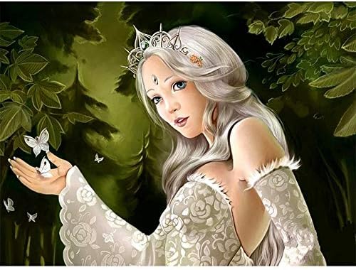 Tzdzuanshihua 5D DIY angel diamond painting lucky person round crystal diamond set wall stickers home decoration,60x50cm