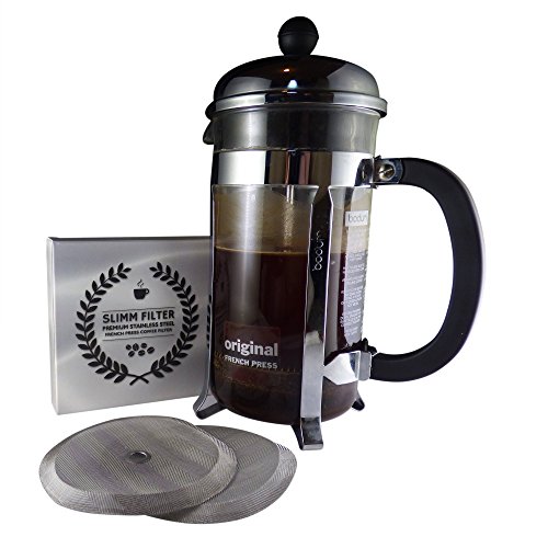 Universal Replacement French Press Filter: 4 Inch Stainless Steel Mesh