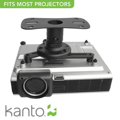 Kanto P101 Universal Projector Ceiling Mount - Solid Steel Construction - Easy to Install - Black