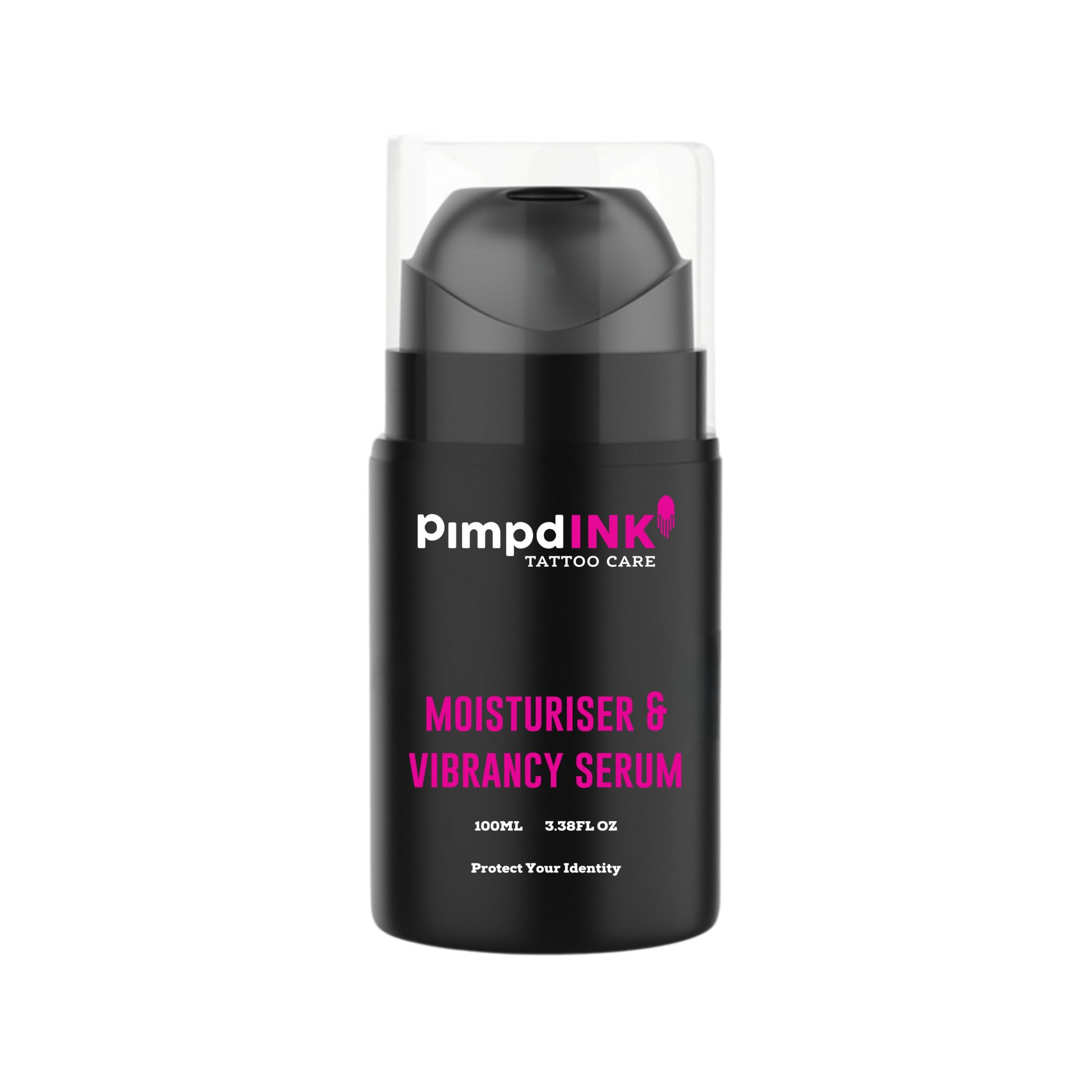 PimpdINK Moisturiser & Vibrancy Serum Tattoo Aftercare for Protecting and Restoring your Inks colours (100ml Airless Pump)