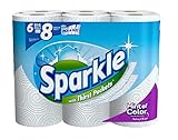Sparkle Paper Towels, 6 Big Rolls, Pick-A-Size, Hint of Color