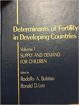 Determinants Of Fertility In Developing Countries Supply And Demand For Children 1 Studies In Population Bulatao Rodolfo A Lee Ronald D 9780121405014 Amazon Com Books