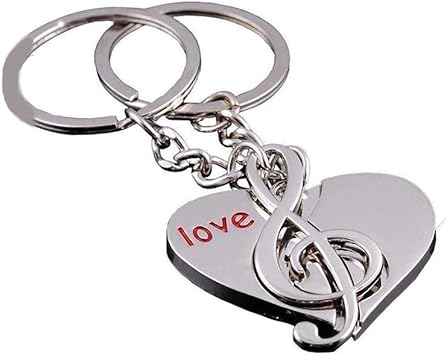 Amazon 4everラブハート音楽ノートsymble取り外し可能カップルキーチェーン With贈り物ボックス Bestキーリングキーチェーンギフトforバレンタイン結婚記念日 Aペア 文房具 オフィス用品 文房具 オフィス用品