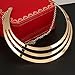 Swhitee Luxury 3 Layers Semicircle Golden Chain Statement Necklace