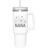 WEFNKA Nana Gifts for Grandma,Birthday Gifts for Nana from Granddaughter Grandson Grandchildren Grandkids,Best Grandma Gift,Mothers Day Christmas Gift for Mom,40oz Tumbler With Handle and Straw