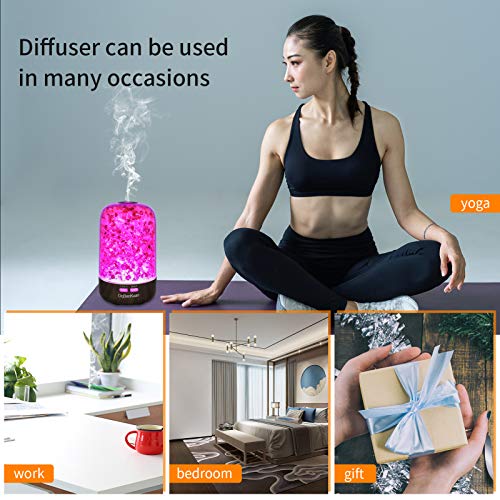 Ultrasonic Salt Lamp Diffuser with Aromatherapy, 100% Pure Himalayan Salt, Essential Oil Diffusers 7 Light Settings, 120ml Tank Lasts Up to 8 Hr