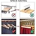 JS HANGER Wooden Pants Hangers, 10 Pack Light Weight Wood Skirt Hangers with 2-Adjustable Clips, Natural Finish