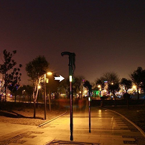 BAOCHI Walking Sticks Trekking Poles Hiking Trail (1 Pair) Telescoping Collapsible Lightweight Ultra Strong Anti Shock with Reflective Tape Red