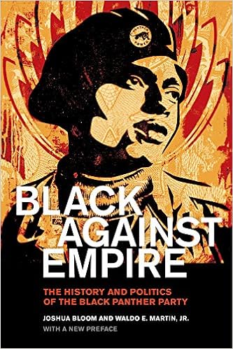 The cover of Black Against Empire: The History and Politics of the Black Panther Party. There is an image of a man in a Black Panther uniform in the center.