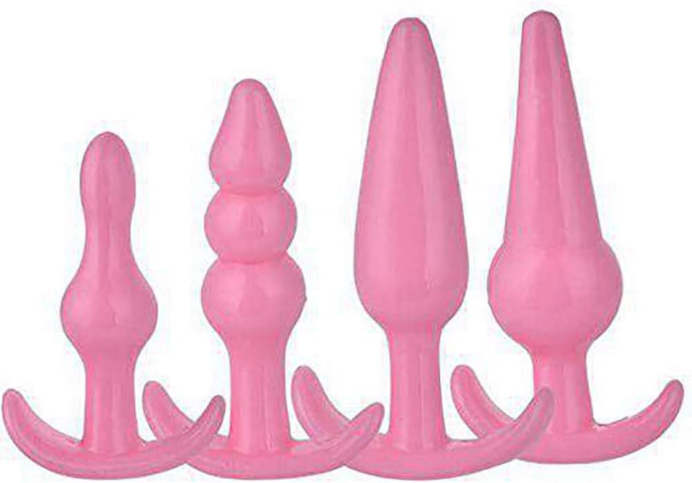 4Pcs Design an-àl Trainer Set,Bū-tt Pl-ùg Beads Massage Toy - Womens Stimulator - Best Idea for Gift to Him or Her - Pink