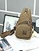 Canvas Chest Pack Crossbody Casual Sling Shoulder Bag(502) (Dark coffee)