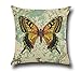 MFGNEH 4 Pack Vintage Style Home Decor Cotton Linen Butterfly Pattern Throw Pillow Covers 18x18
