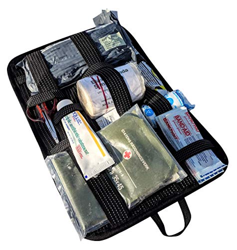 MyMOLLE Elastic Webbing Travel Kit Grid Organizer Accessories EDC First-Aid Supplies Emergency Survival Self Defense Weapon Gun Cleaning Hunting Gear Break-away Tactical Military Pouch Gift Father Men
