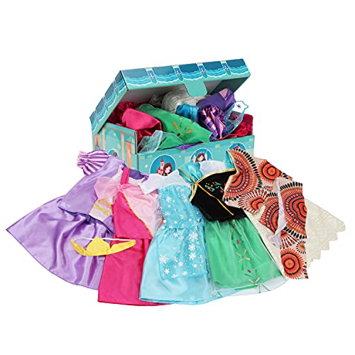 VGOFUN Girls Dress up Trunk Princess Costume Dress Pretend Play Set for