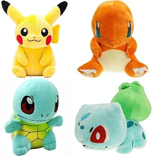 Pokemon Plush toys, Soft toys Pack of 4(Pickachu, Charmender, Bulbasaur, Squirtle)
