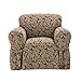 Sure Fit Scroll 1-Piece - Chair Slipcover  - Brown (SF36215)
