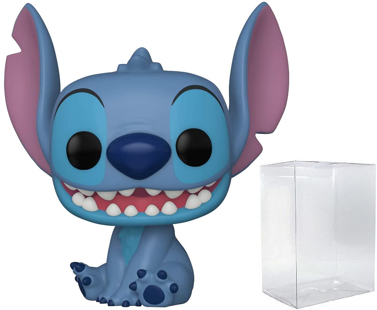 Disney: Lilo & Stitch - Smiling Seated Stitch Funko Pop! Vinyl Figure (Bundled with Compatible Pop Box Protector Case), 3.75 inches, Red