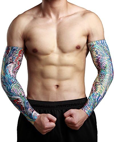 Arm Sleeve UV Protection Forearm Sleeve Compression Elbow Brace Tattoo Cover for Men Women Youth Sport Running Tennis Baseball Cycling Hiking Volleyball Golf Fitness -1Piece( Prime)