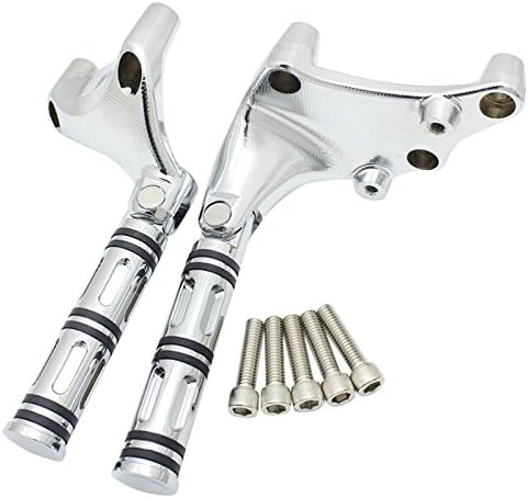 MAGGIE MOTO Edge Cut CNC Rear Passenger Foot Peg Foot Rests Pedal &amp; Mount For Harley Davidson Harley Sportster IRON XL 883 1200 48 72 2014-2016 14-UP (Silver)