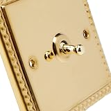 Varilight XGT1 1G 1 or 2 Way 10A Classic Toggle Georgian Brass Switch view 5