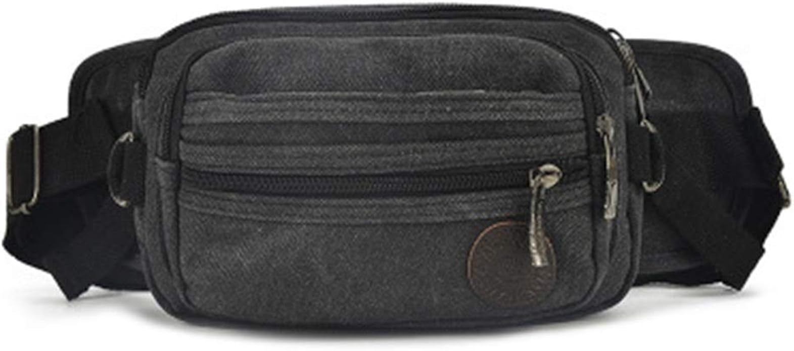 Giow Bolso de cintura Bolso de bandolera de lona para hombre Versión coreana de la bolsa de Giow Bolso de cintura Bolso de bandolera de lona para hombre Versión coreana de la bolsa de