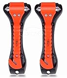 window breaker and Seatbelt cutter – car emergency tool, best emergency hammer for a car window breaker and car seatbelt cutter, safety hammer, 2 Pack