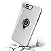 iPhone 8 Plus Case, iPhone 7 Plus Case with Ring Holder Kickstand, 360°Adjustable Ring Grip Stand Work with Magnetic Car Mount Anti-Fingerprint Slim Cover for Apple iPhone 8P 5.5 inch - White