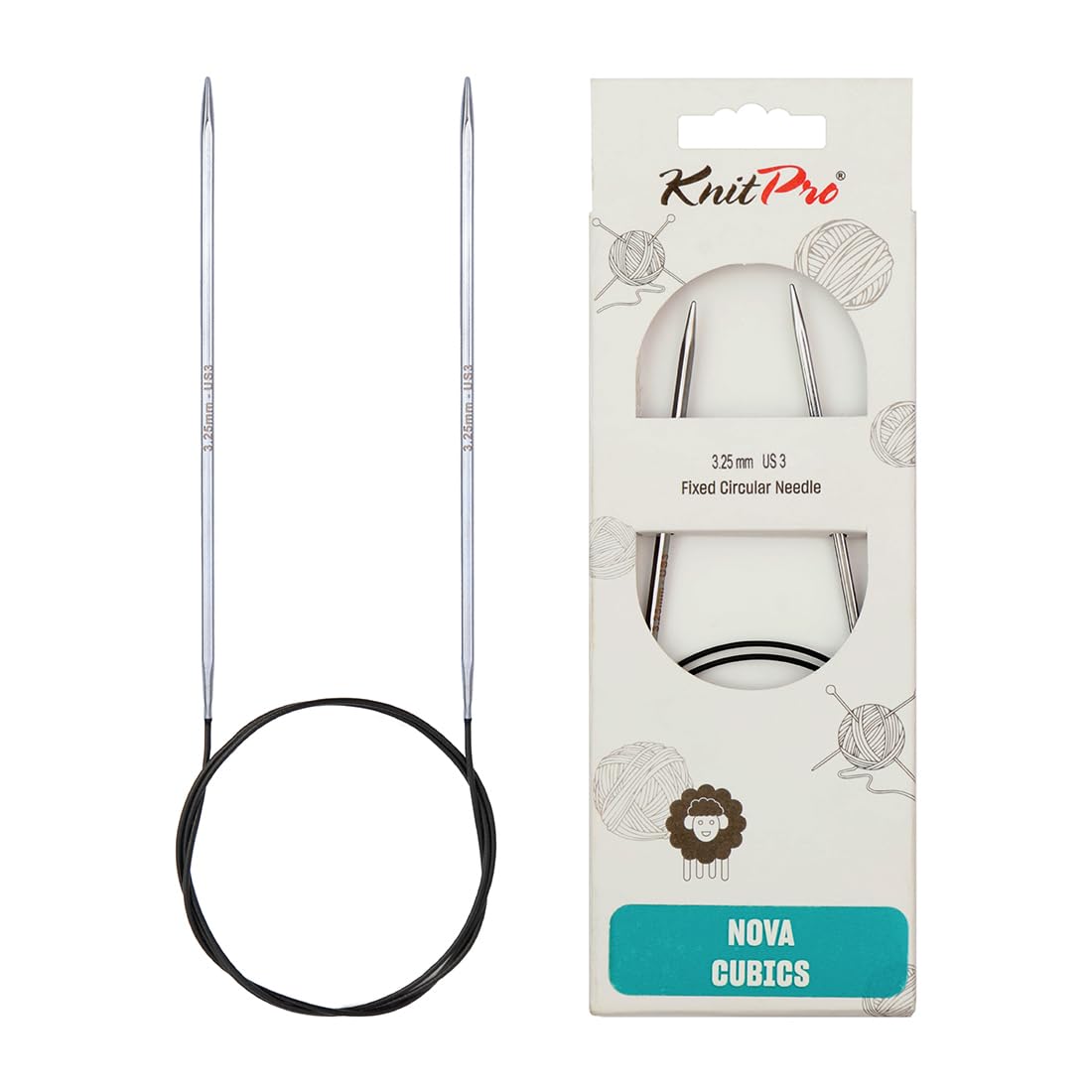 KnitPro Nova Cubics Fixed Circular Needles 24" (60cm) | 3.25mm — image 1