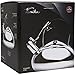 Vanika Stainless Steel Tea Kettle; Whistling Teapot Design; Large 3.0L (3.2 Quart)